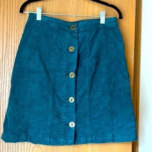Anthropologie Corduroy Button Front Skirt